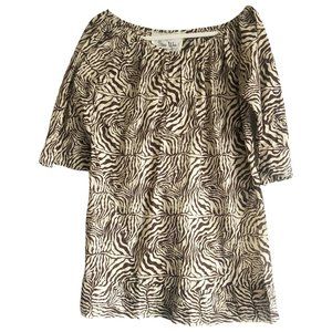 ANTHROPOLOGIE Staci Woo Souvenir Edition Brown Zebra Tunic 2